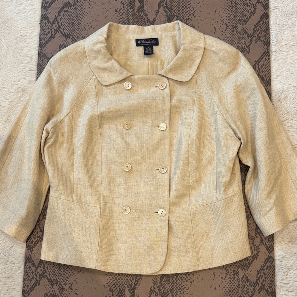 Brooks Brothers Beige Double-Breasted Blazer